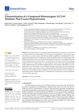 Characterization of a Compound Heterozygous SLC2A9 Mutation That Causes Hypouricemia