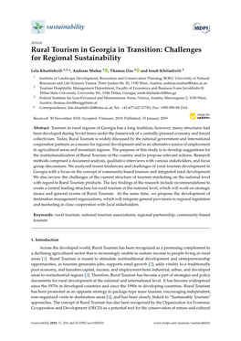 Rural Tourism in Georgia in Transition: Challenges for Regional Sustainability