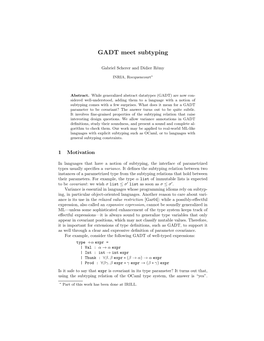 GADT Meet Subtyping