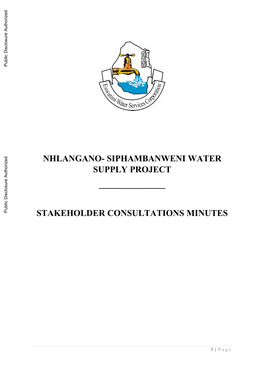 Siphambanweni Water Supply Project ______