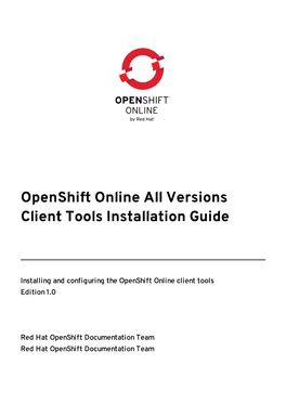 Openshift Online All Versions Client Tools Installation Guide