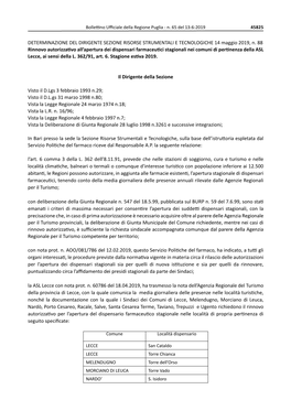 DETERMINAZIONE DEL DIRIGENTE SEZIONE RISORSE STRUMENTALI E TECNOLOGICHE 14 Maggio 2019, N