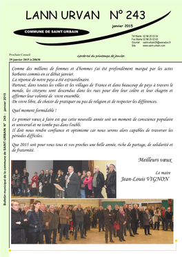 Bulletin N°243 Janvier 2015