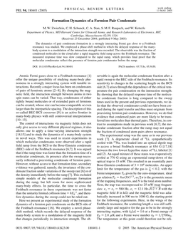 Formation Dynamics of a Fermion Pair Condensate