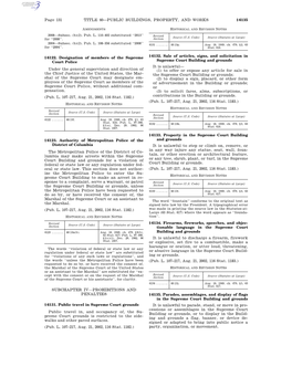 Page 131 TITLE 40—PUBLIC BUILDINGS, PROPERTY, and WORKS § 6135 §6122. Designation of Members of the Supreme Court Police