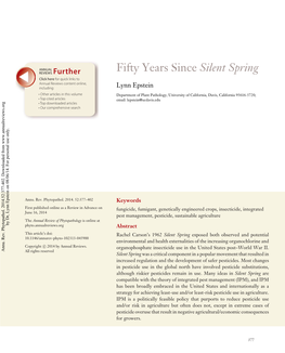 Fifty Years Since Silent Spring