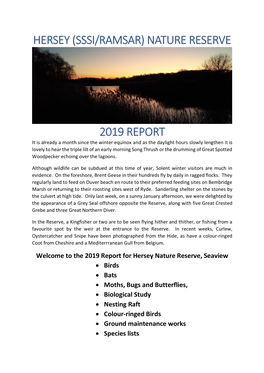 Hersey (Sssi/Ramsar) Nature Reserve 2019 Report