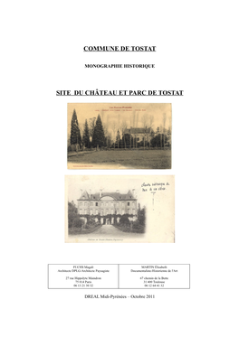 Commune De Tostat Site Du Château Et Parc De Tostat