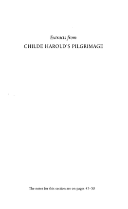 Extracts from CHILDE HAROLD's PILGRIMAGE