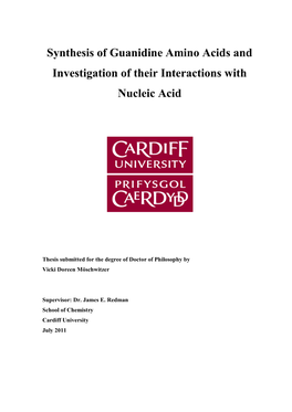 Synthesis of Guanidine Amino Acids and Investigation of Their Interactions with Nucleic Acid