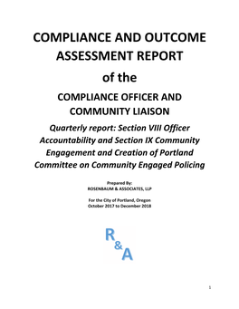 Compliance and Outcome Assessment Report