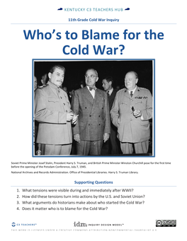 Who's to Blame for the Cold War?