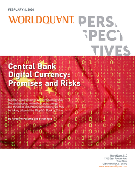 Central Bank Digital Currency: Promises and Risks