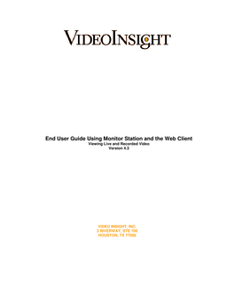 End User Guide Uusing Monitor Station and the Web Client