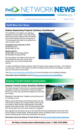 Swift Blue Line News Seaway Transit Center Construction