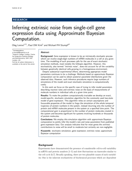 Inferring Extrinsic Noise from Single-Cell Gene Expression Data Using Approximate Bayesian Computation