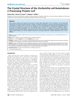 The Crystal Structure of the Escherichia Coli Autoinducer- 2 Processing Protein Lsrf