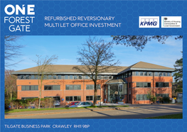 Crawley, Crawley, Rh11 Rh11 9Bp 9Bp 1 Investment Summary