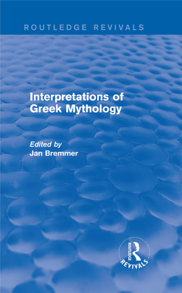 Interpretations of Greek Mythology (Routledge Revivals)