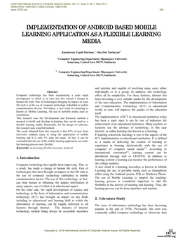 Implementation of Android Based Mobile Learning Application As a Flexible Learning Media