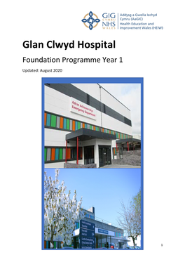 Glan Clwyd Hospital Foundation Programme Year 1 Updated: August 2020