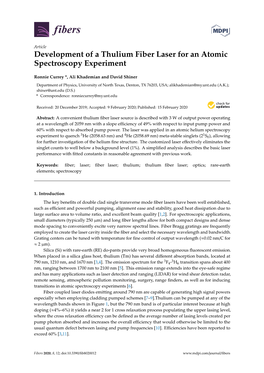 Development of a Thulium Fiber Laser for an Atomic Spectroscopy Experiment