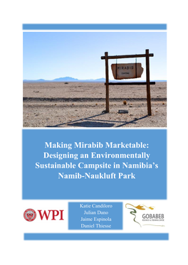 Making Mirabib Marketable: Designing an Environmentally Sustainable Campsite in Namibia’S Namib-Naukluft Park