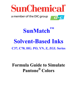 Sunmatch Solvent-Based Inks