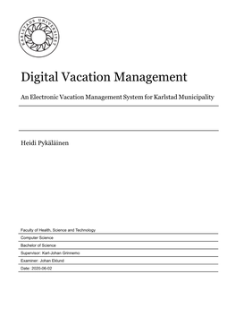 Digital Vacation Management