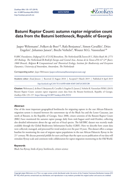 Autumn Raptor Migration Count Data from the Batumi Bottleneck