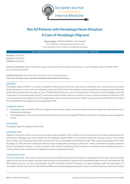 Not All Patients with Hemiplegia Need Alteplase: a Case of Hemiplegic Migraine