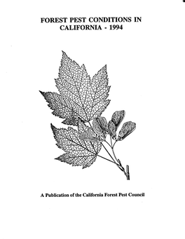 Forest Pest Conditions in California I 1994