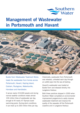 Management of Wastewater in Portsmouth and Havant