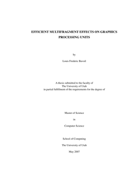 Efficient Multifragment Effects on Graphics Processing Units