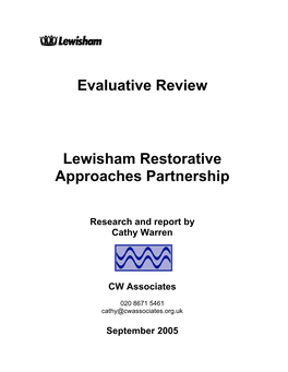 Evaluative Review Lewisham Restorative Approaches Partnership