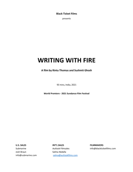 Writing with Fire