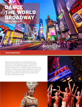 DANCE the WORLD BROADWAY 5 Days | July 2019