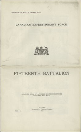 Fifteenth Battalion