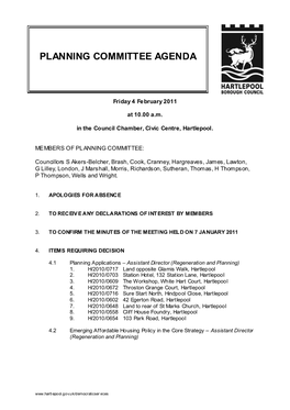 Planning Committee Agenda