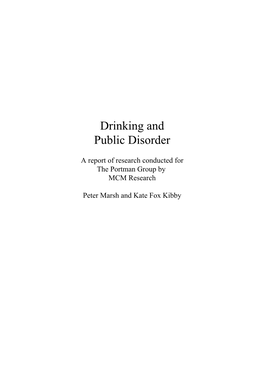 Drinking and Public Disorder