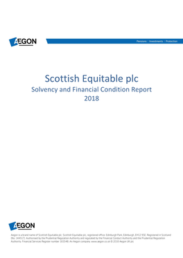 Scottish Equitable Plc Solvency and Financial Condition Report 2018