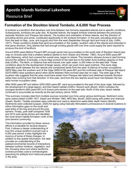 Formation of the Stockton Island Tombolo