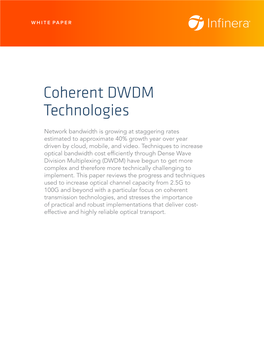 Coherent DWDM Technologies