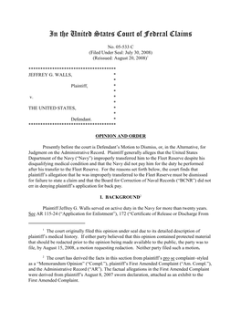 05-533C • JEFFREY G. WALLS, V. THE