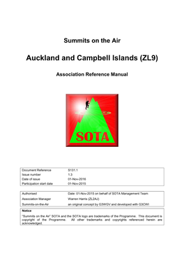 Summits on the Air Auckland and Campbell Islands