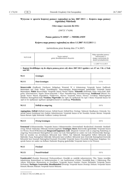 Krajowa Mapa Pomocy Regionalnej: Niderlandy (2007/C 176/08)
