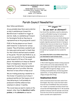 Parish Council Newsletter