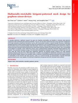 Multiaxially-Stretchable Kirigami-Patterned Mesh Design for Graphene Sensor Devices