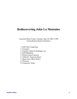 Rediscovering John La Montaine