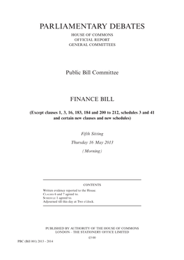 Parliamentary Debates House of Commons Official Report General Committees